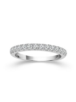 14K White Gold Diamond Band