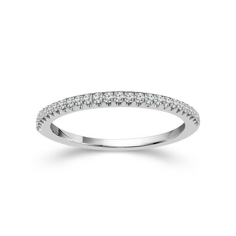 14K White Gold Diamond Band