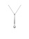 14K White Gold Diamond Bar and Teardrop Pendant Necklace