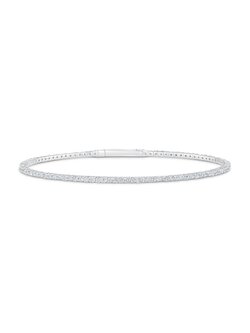 14K White Gold Diamond Flex Bangle