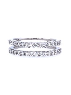 14K White Gold Diamond Ring Guard