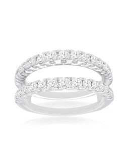 14K White Gold Diamond Ring Guard