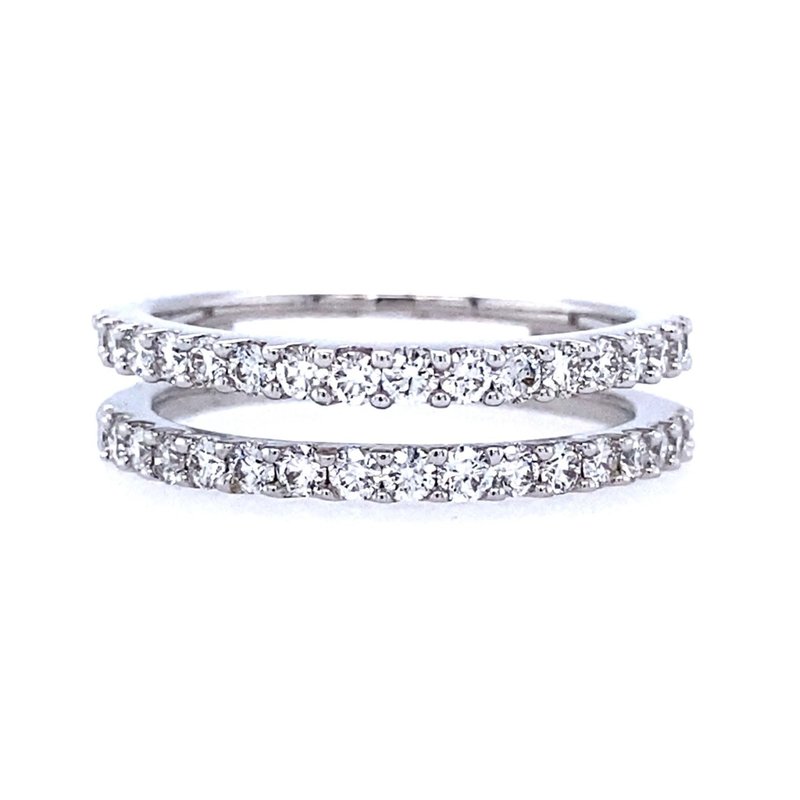 14K White Gold Diamond Ring Guard