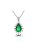 14K White Gold Emerald and Diamond Necklace