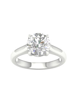 14K White Gold Lab Grown 3ct Round Diamond Solitaire Engagement Ring