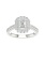 14K White Gold Lab Grown Emerald Diamond Halo Engagement Ring