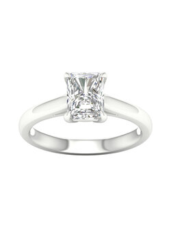 14K White Gold Lab Grown Radiant Diamond Solitaire Engagement Ring