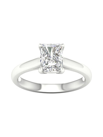 14K White Gold Lab Grown Radiant Diamond Solitaire Engagement Ring