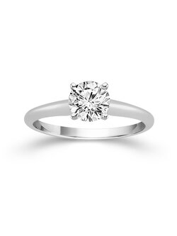 14K White Gold Lab Grown Round Diamond Engagement Ring