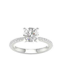 14K White Gold Lab Grown Round Diamond Engagement Ring