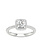 14K White Gold Lab Grown Round Diamond Halo Engagement Ring