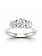 14K White Gold Lab Grown Three Stone Engagement Ring