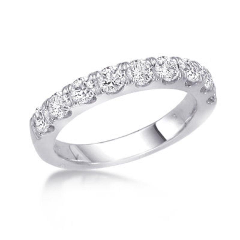 14K White Gold Nine Stone Diamond Band