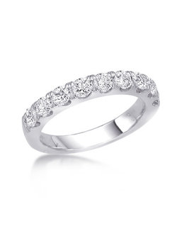 14K White Gold Nine Stone Diamond Band