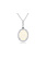 14K White Gold Opal and Diamond Necklace