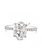 14K White Gold Oval Diamond Engagement Ring