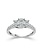 14K White Gold Oval Diamond Three Stone Engagement Ring