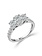 14K White Gold Oval Three Stone Engagement Ring