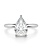 14K White Gold Pear Diamond Solitaire Engagement Ring