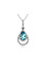 14K White Gold Pear Shaped Aquamarine and Diamond Necklace