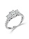 14K White Gold Round Brilliant Three Stone Engagement Ring