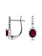 14K White Gold Ruby and Diamond Huggie Earrings