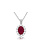 14K White Gold Ruby and Diamond Necklace