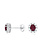 14K White Gold Ruby and Diamond Stud Earrings