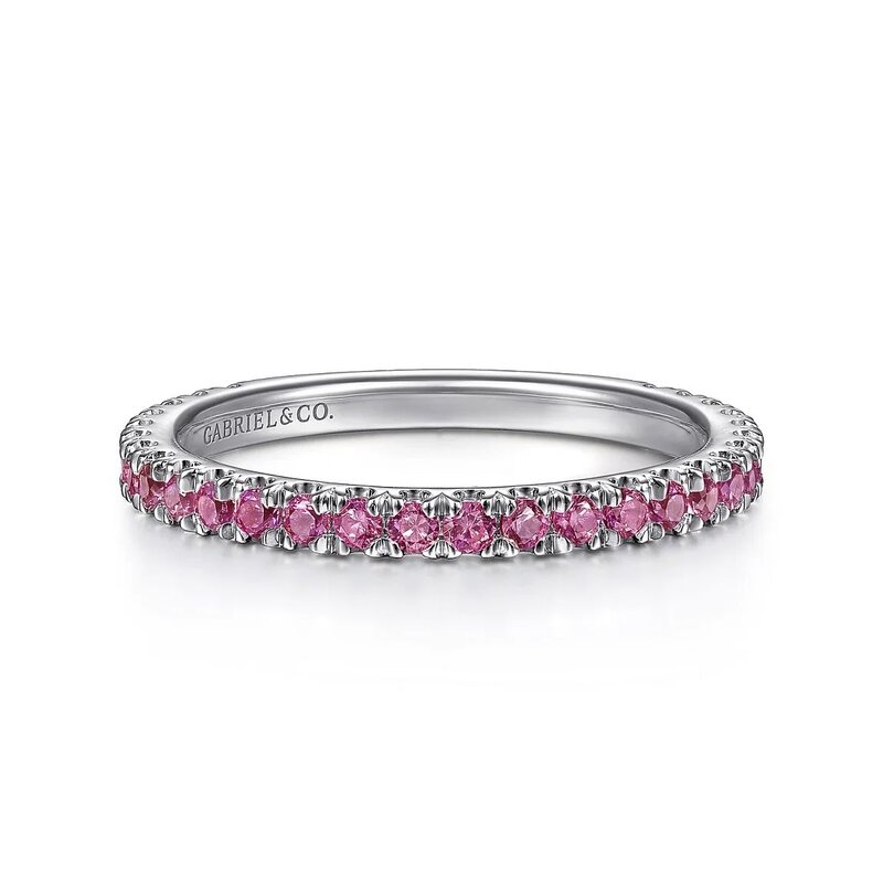 14K White Gold Ruby Stackable Ring