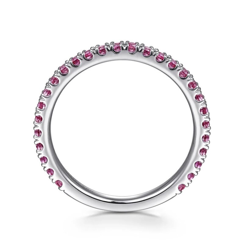 14K White Gold Ruby Stackable Ring