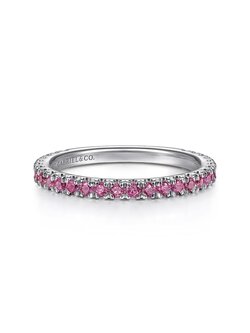 14K White Gold Ruby Stackable Ring