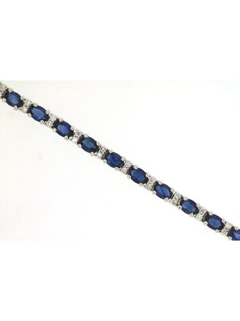 14K White Gold Sapphire and Diamond Bracelet