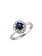 14K White Gold Sapphire and Diamond Ring