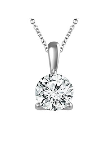 14K White Gold Solitaire 1/2ct Diamond Pendant