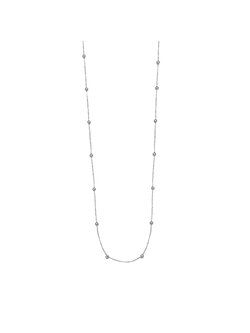 14K White Gold Station Necklace