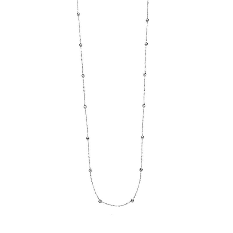 14K White Gold Station Necklace