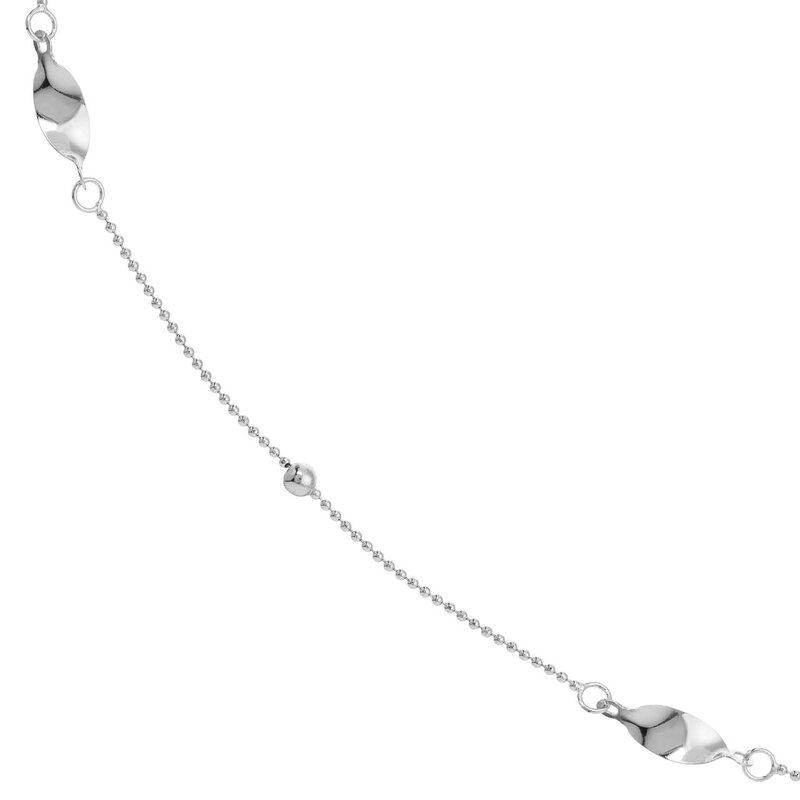 14K White Gold Station Necklace