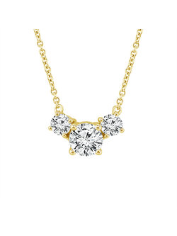 14K Yellow Gold 1/2ctw Diamond Trio Necklace