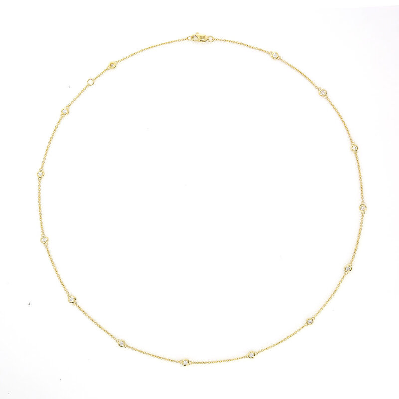 14K Yellow Gold 18" Diamonds by the Yard Necklace