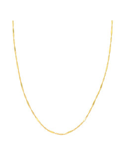 14K Yellow Gold 18" Flat Station Singapore Chain