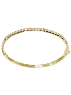 14K Yellow Gold 1.92ctw Diamond Bangle