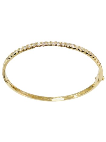 14K Yellow Gold 1.92ctw Diamond Bangle