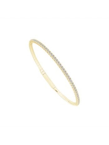 14K Yellow Gold 1ctw Diamond Flex Bangle