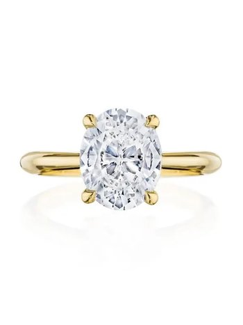14K Yellow Gold 2ct Oval Diamond Solitaire Engagement Ring