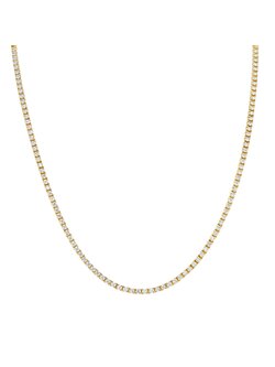 14K Yellow Gold 3.20ctw Diamond Tennis Necklace