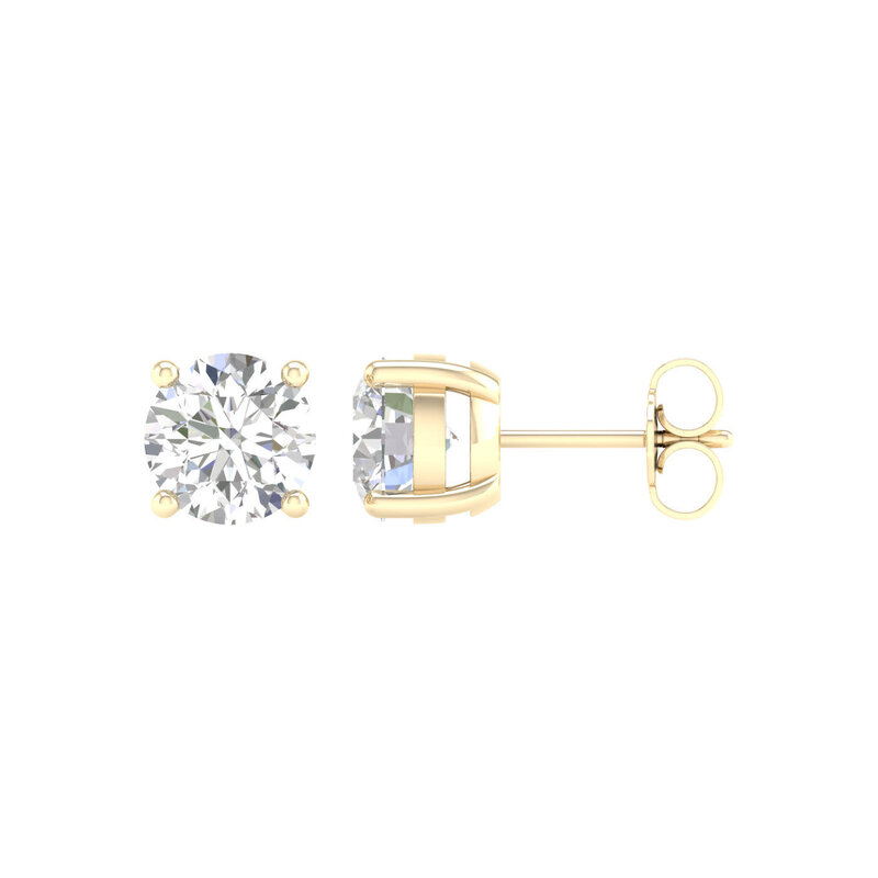 14K Yellow Gold 3ctw Lab Grown Diamond Studs