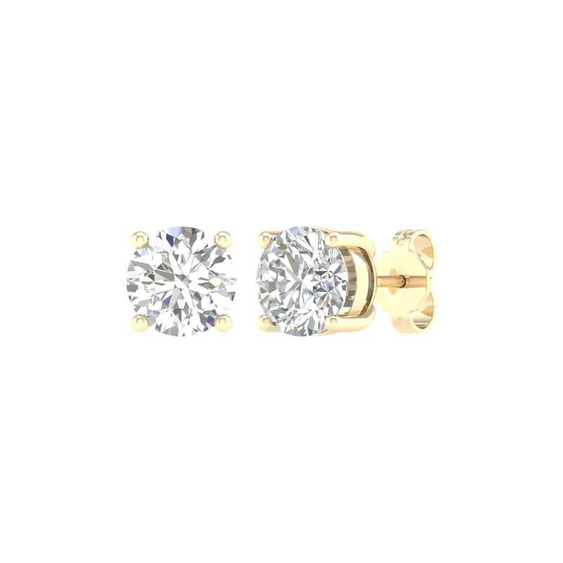 14K Yellow Gold 3ctw Lab Grown Diamond Studs