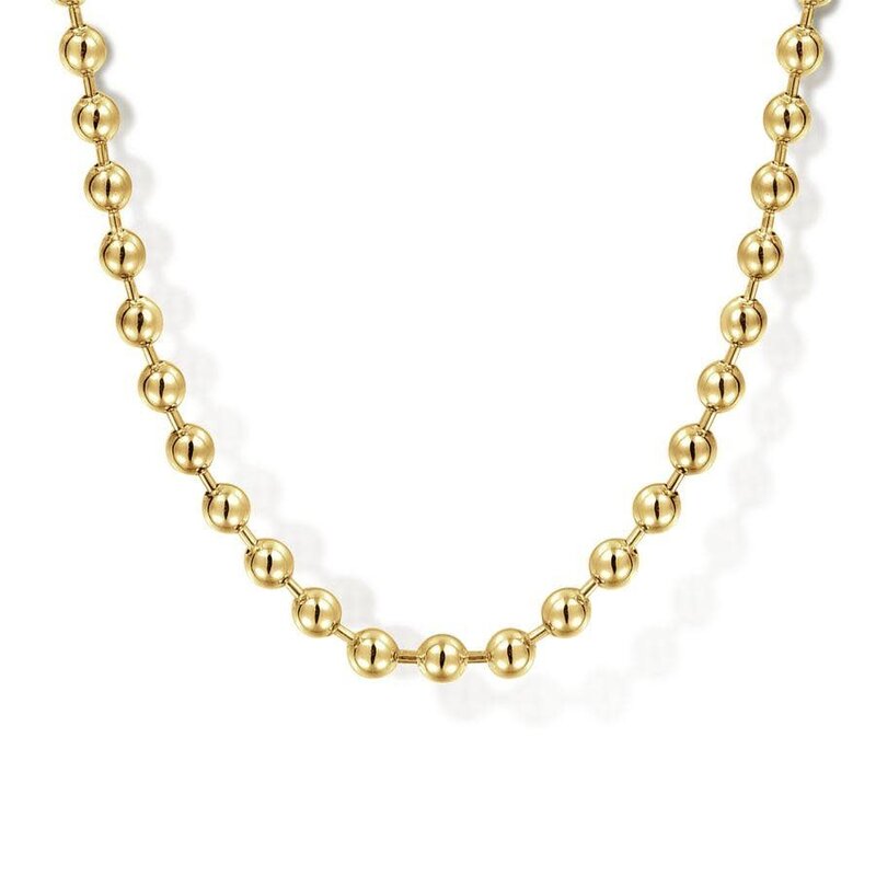 14K Yellow Gold 3mm Ball Chain Necklace