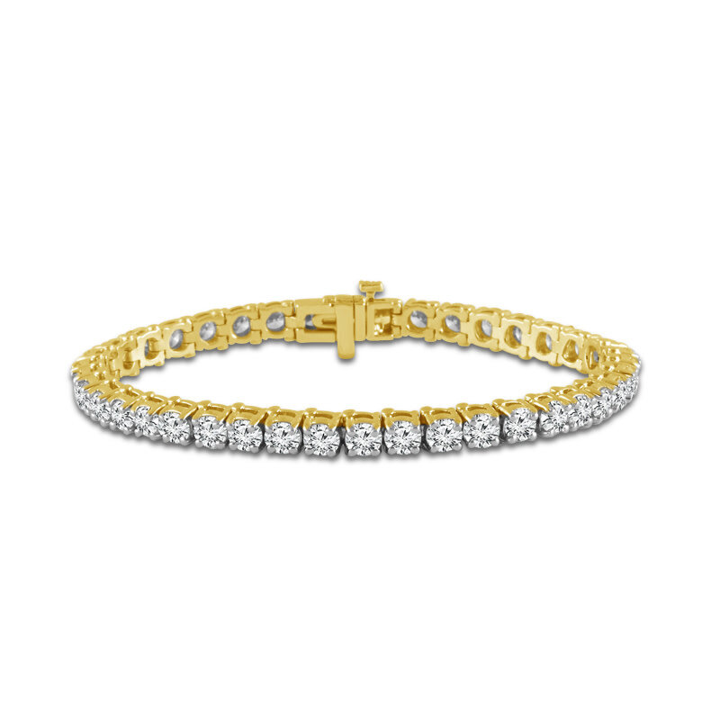 14K Yellow Gold 5ctw Diamond Tennis Bracelet