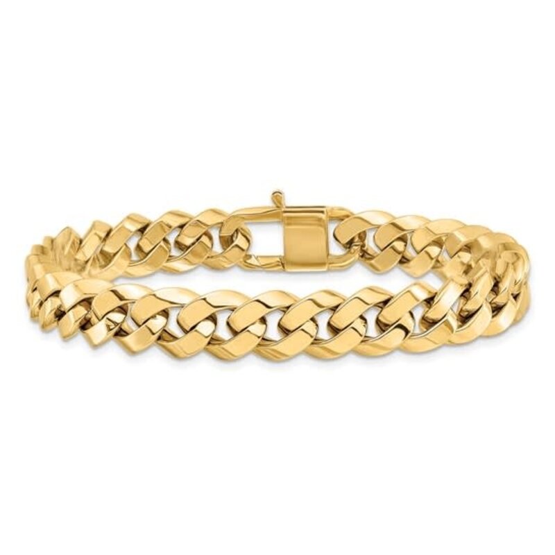 14K Yellow Gold 8" Polished Curb Bracelet